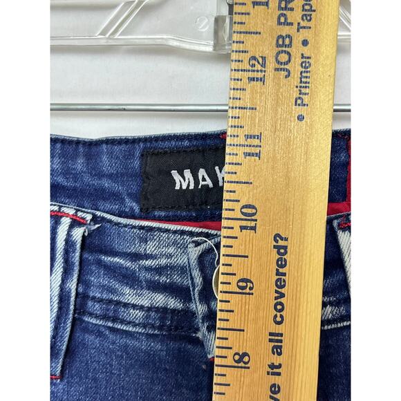 Makobi Men’s 32x32 Blue Cape Biker Streetwear Denim Dark Wash Jeans M1783 - Picture 8 of 11